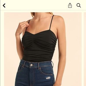 Express body contour ruched bodysuit